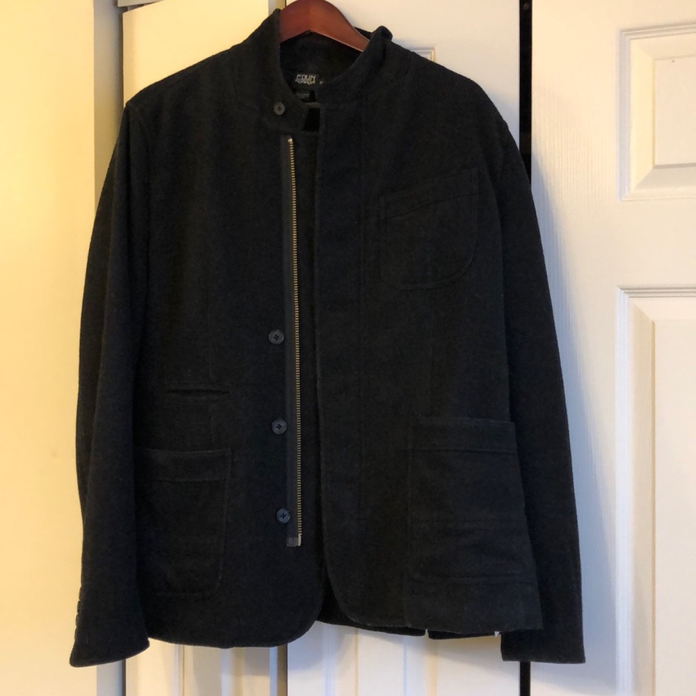 EDUN Men’s black pea coat